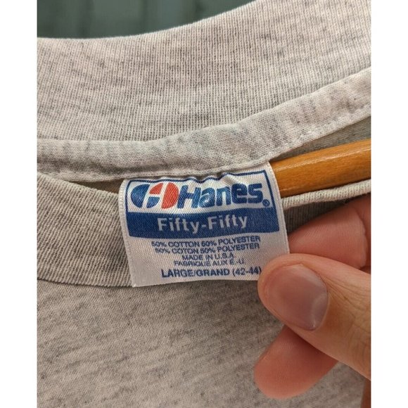 Vintage 90s Hanes Albert Einstein Engineer Graphic Tee / Size L / Made in USA - Picture 6 of 7